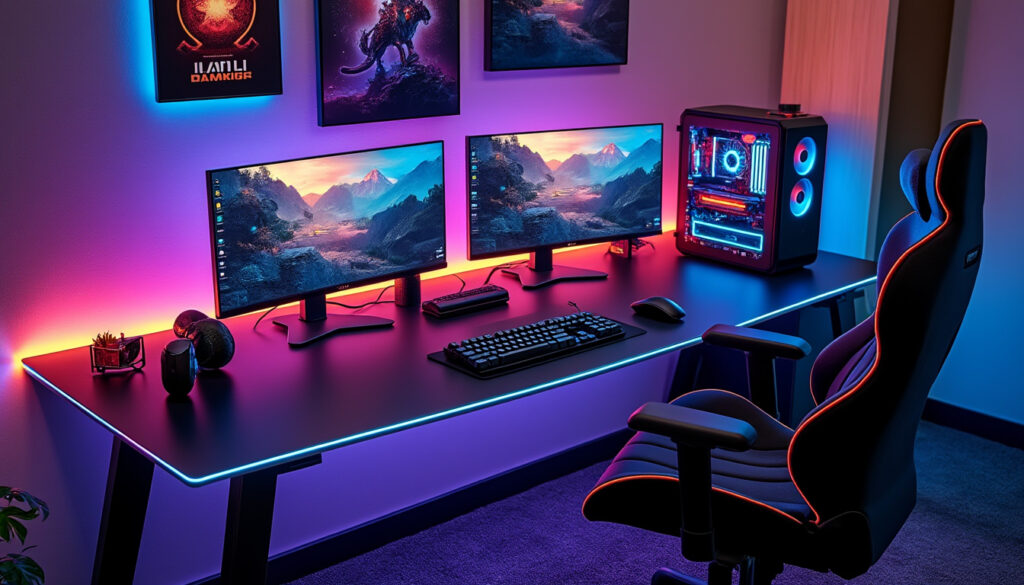 discover the ultimate gaming experience with the lian li desk, expertly designed to house two full gaming pcs. unlock your gaming potential with spacious organization, advanced cooling options, and a sleek aesthetic. perfect for gamers seeking efficiency and style in their setup.