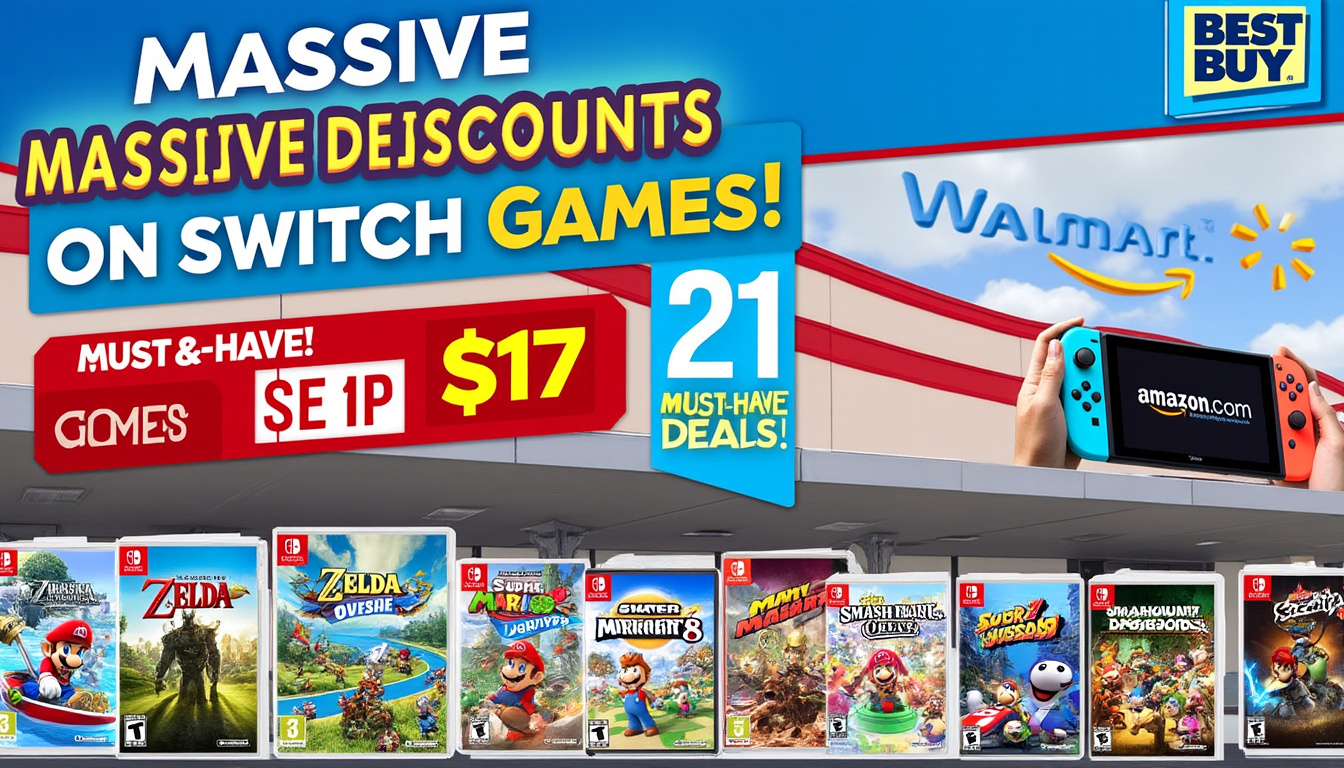 discover unbeatable savings on switch games at amazon, best buy, and walmart with prices starting from just $17! don’t miss out on these 21 essential deals that gamers can't resist. shop now and elevate your gaming experience without breaking the bank!