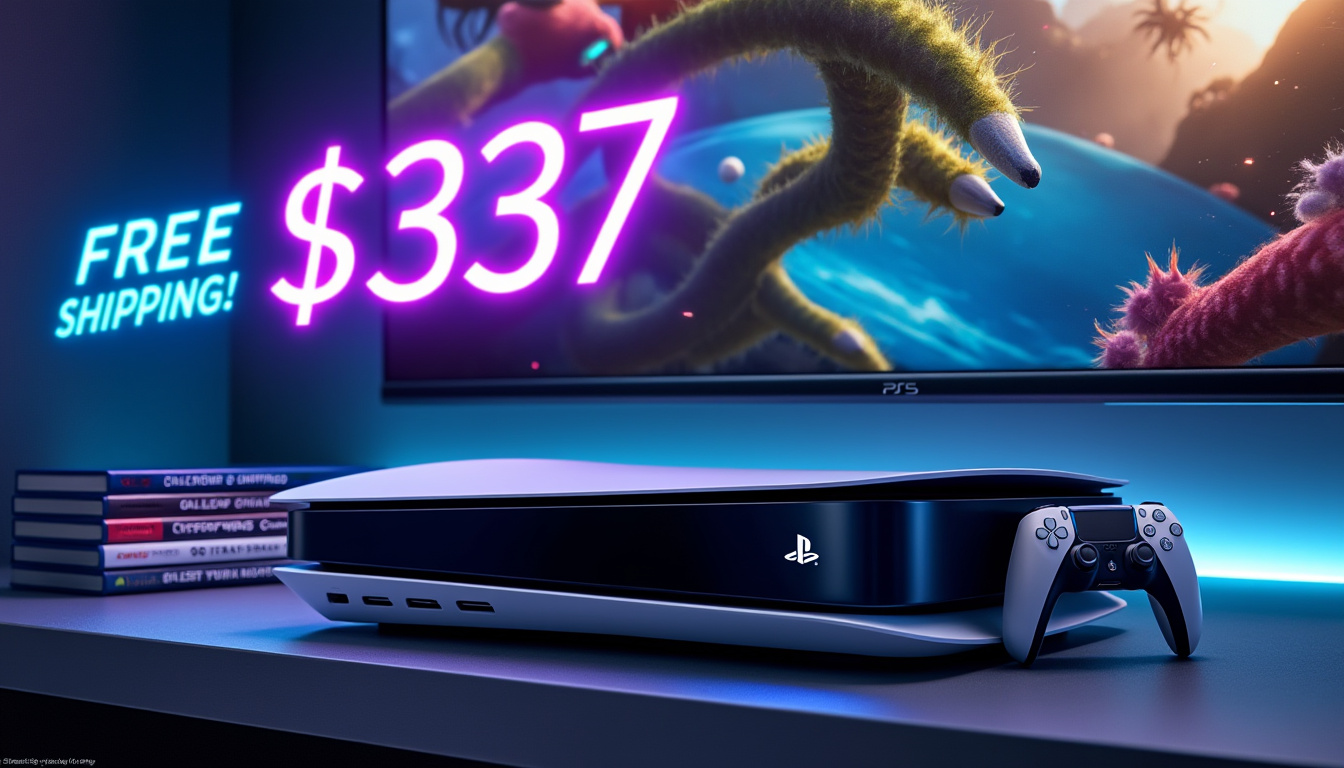 discover the ultimate gaming experience with the new playstation 5 slim digital console for just $337, complete with free shipping! don't miss out on this limited-time offer to elevate your gaming setup.