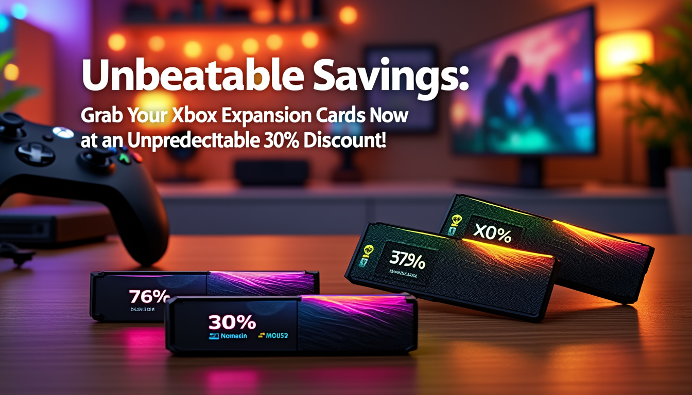 discover unbeatable savings with our limited-time offer on xbox expansion cards! enjoy an incredible 30% discount and elevate your gaming experience today. don't miss out on this unprecedented deal!