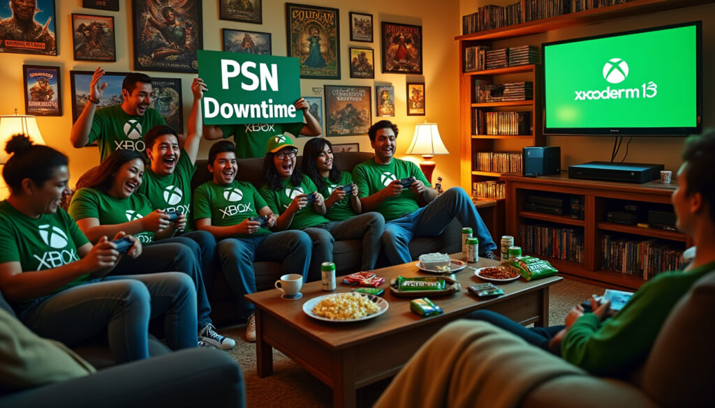 amid the recent psn downtime, xbox enthusiasts take to social media to playfully tease playstation users, showcasing the friendly rivalry between gaming communities and highlighting the fun in competitive banter.